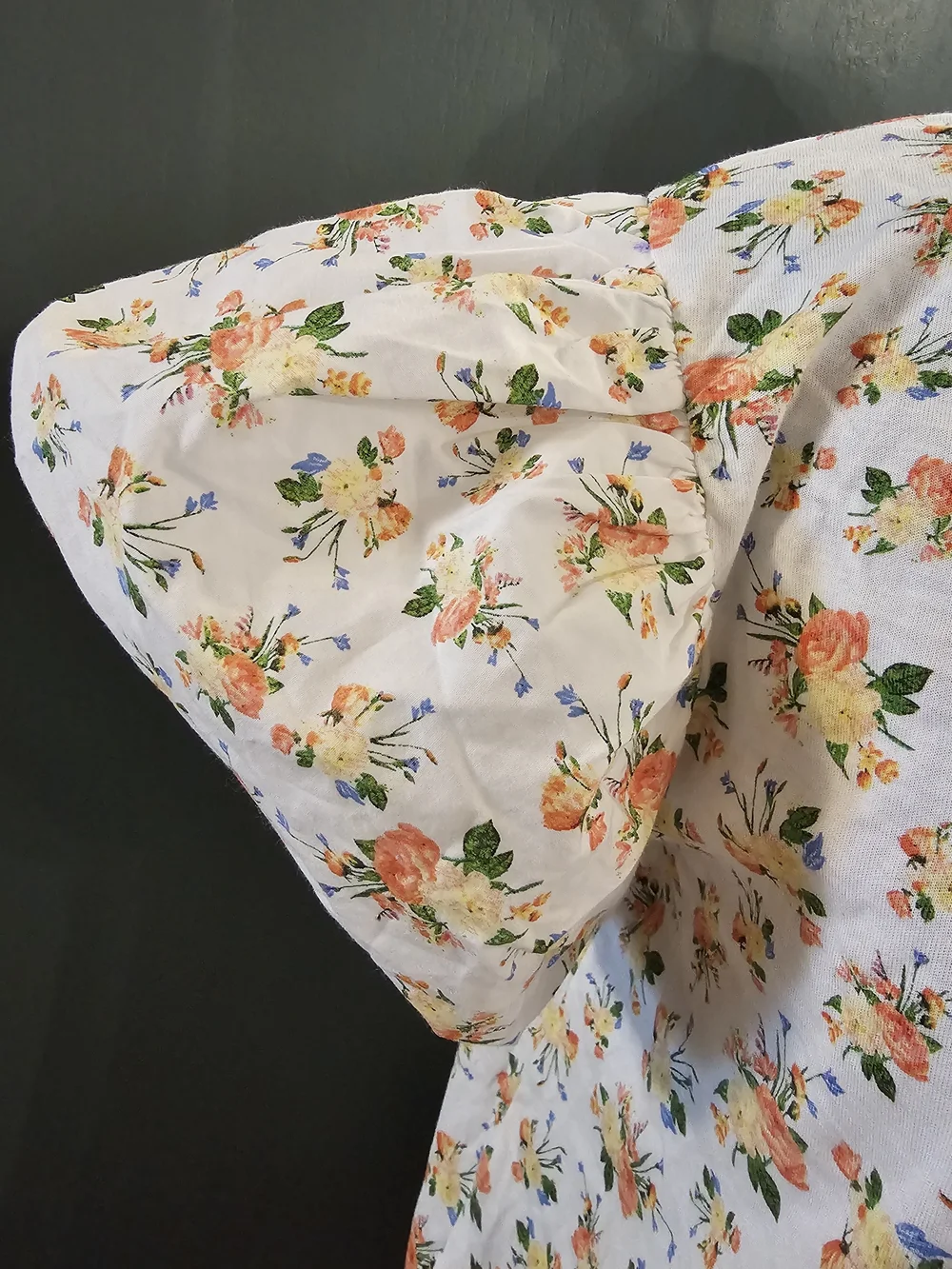 Zara Floral Puff-Sleeve Cotton Tee - Picture 3 of 8